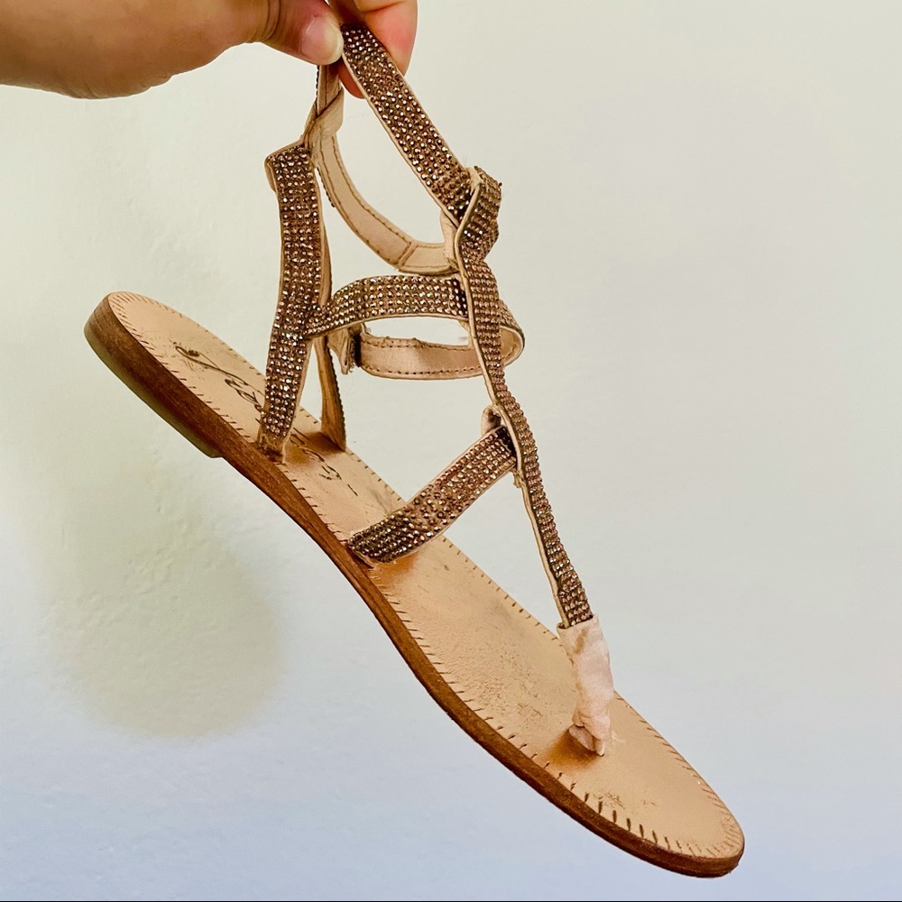 Shimmer rose gold sandals